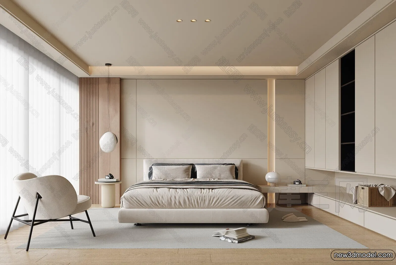 Bedroom - 3D Interior Scenes - Modern Style - 3D Models - 124