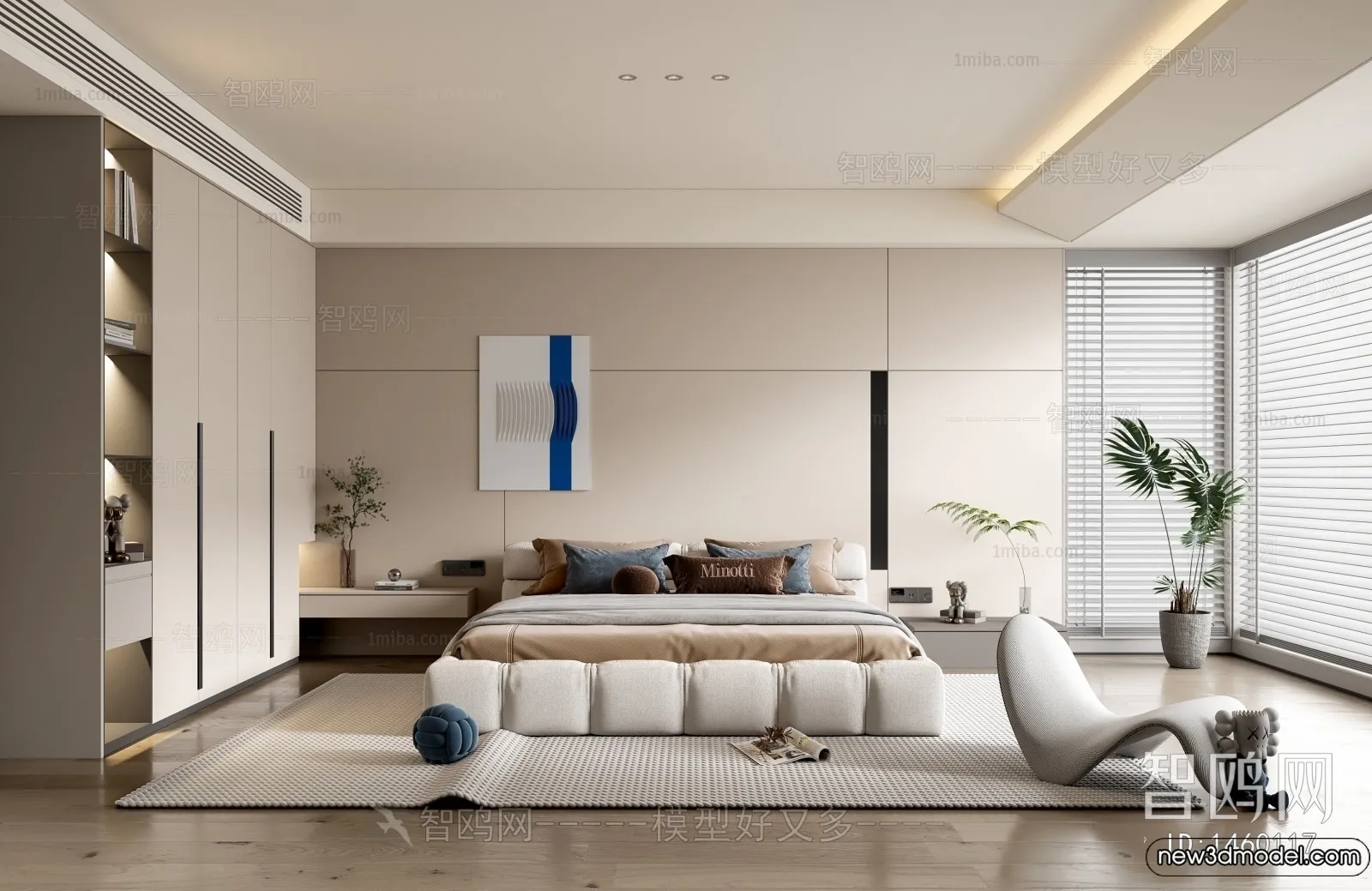 Bedroom - 3D Interior Scenes - Modern Style - 3D Models - 129