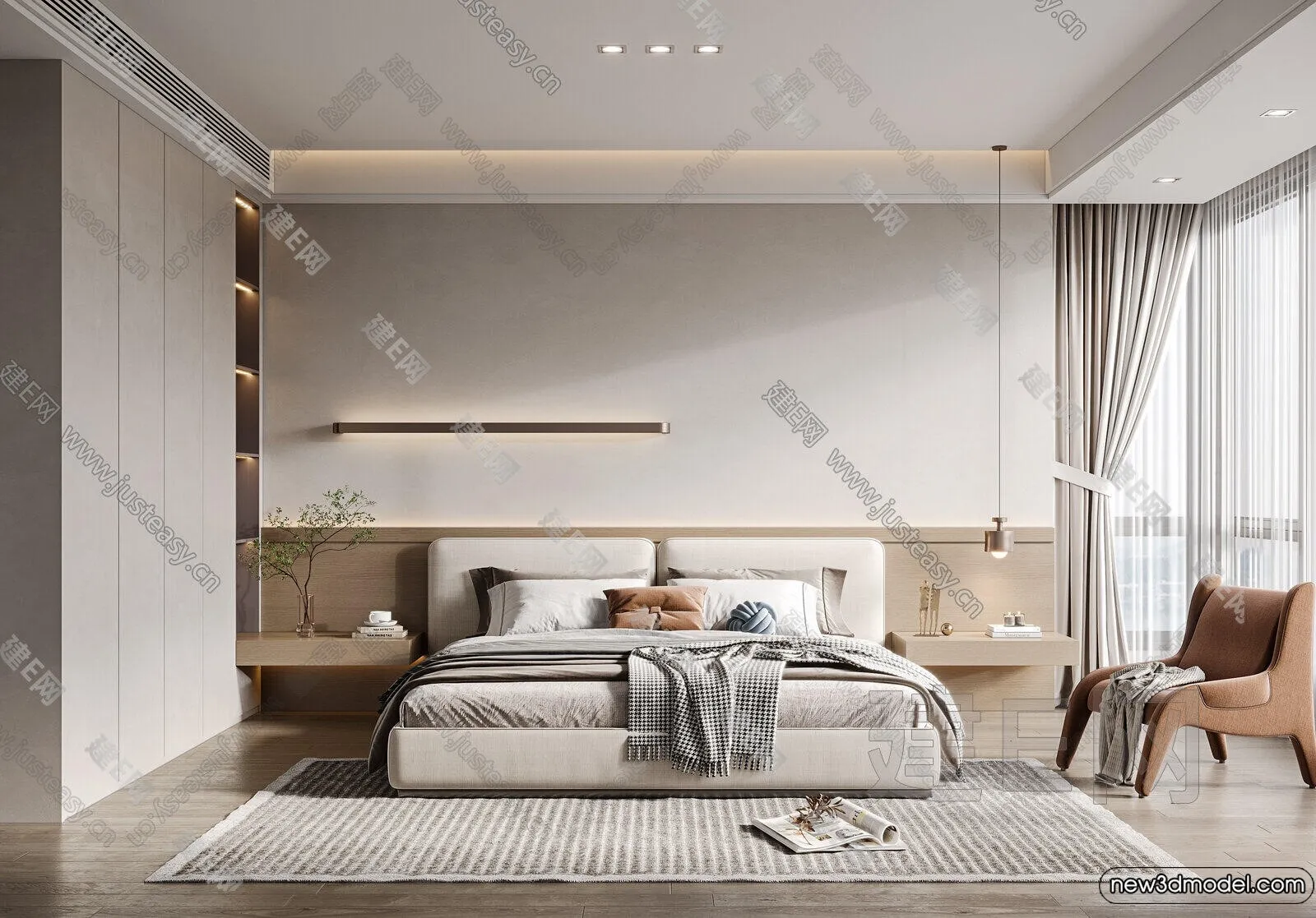 Bedroom - 3D Interior Scenes - Modern Style - 3D Models - 132