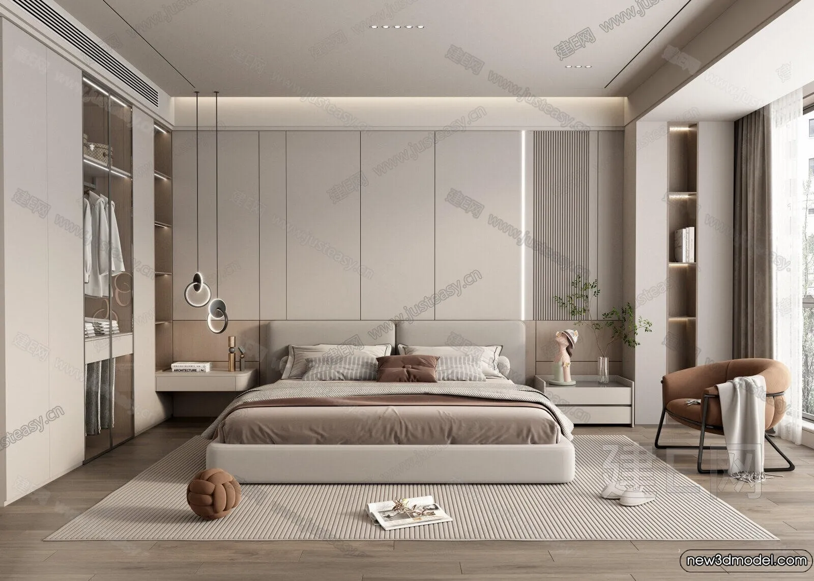 Bedroom - 3D Interior Scenes - Modern Style - 3D Models - 148