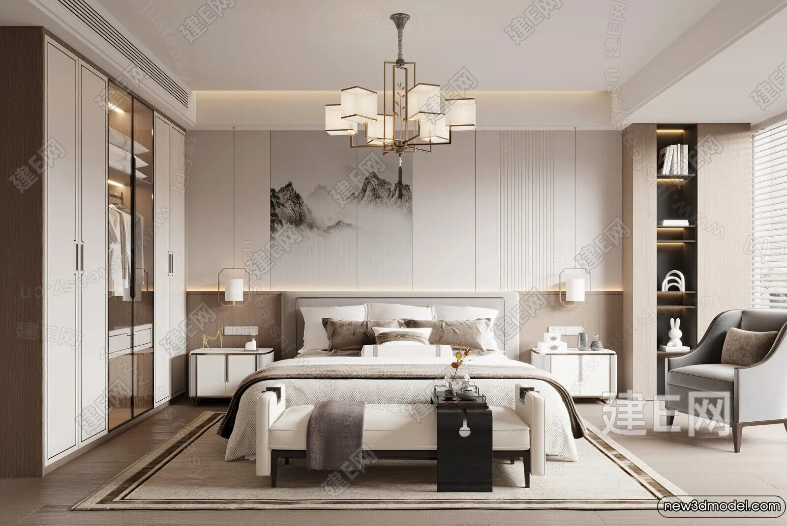 Bedroom - 3D Interior Scenes - Modern Style - 3D Models - 150