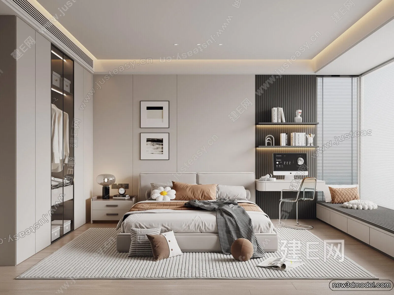 Bedroom - 3D Interior Scenes - Modern Style - 3D Models - 153