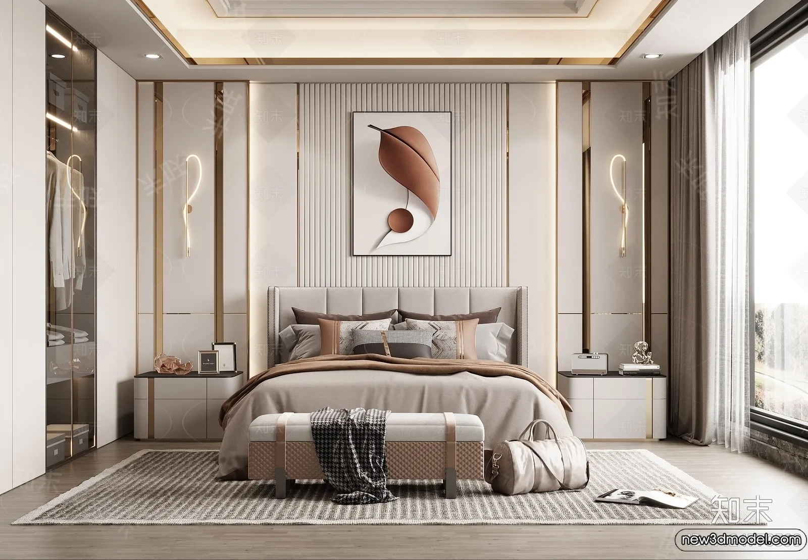 Bedroom - 3D Interior Scenes - Modern Style - 3D Models - 160
