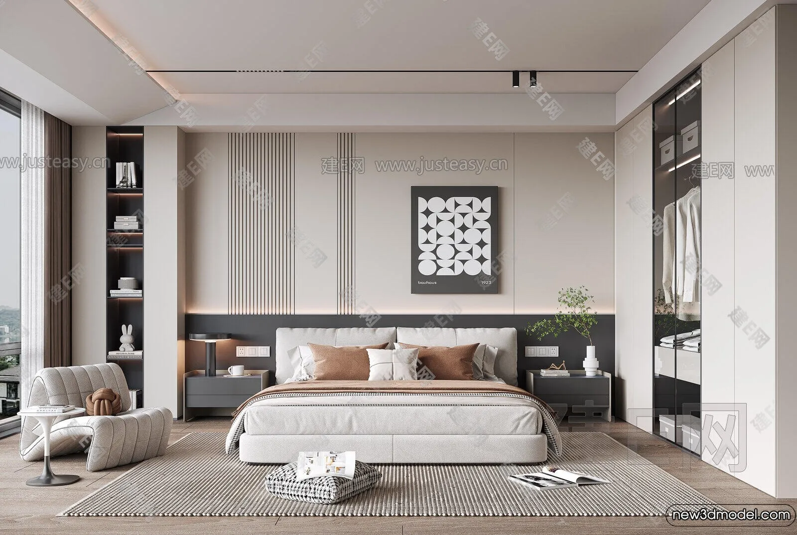 Bedroom - 3D Interior Scenes - Modern Style - 3D Models - 163