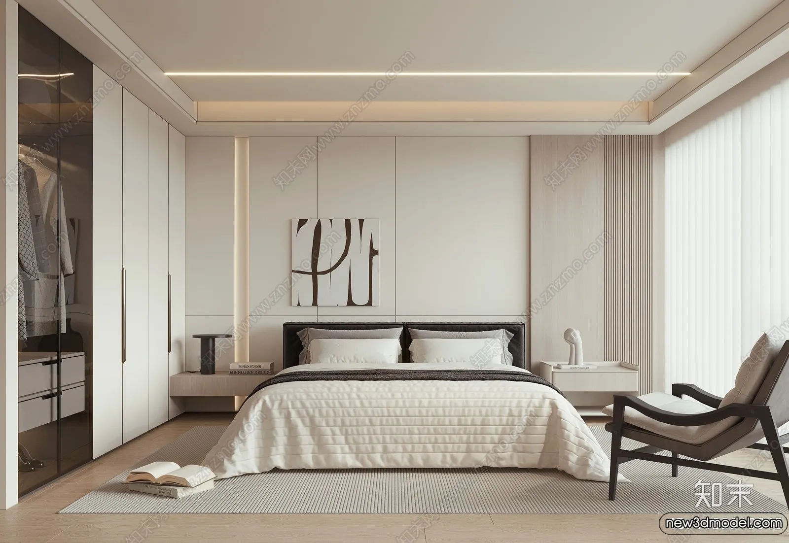 Bedroom - 3D Interior Scenes - Modern Style - 3D Models - 174