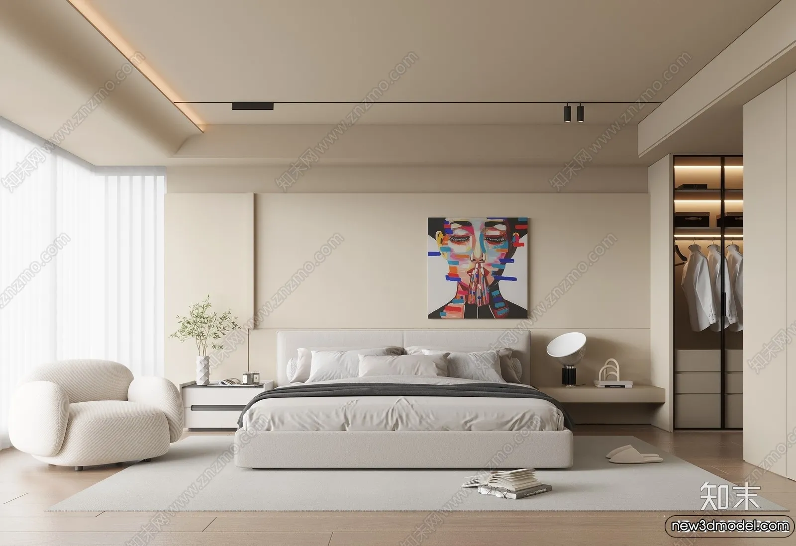 Bedroom - 3D Interior Scenes - Modern Style - 3D Models - 180