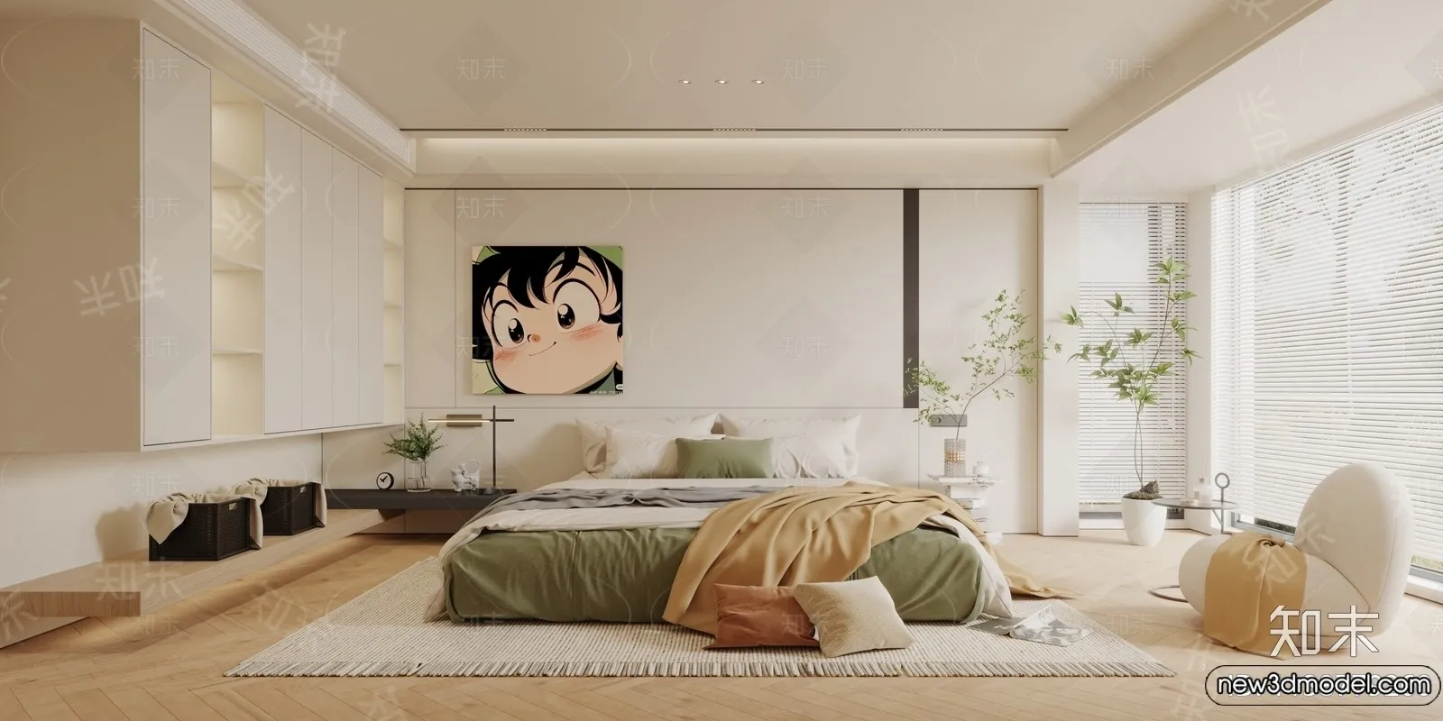 Bedroom - 3D Interior Scenes - Modern Style - 3D Models - 181