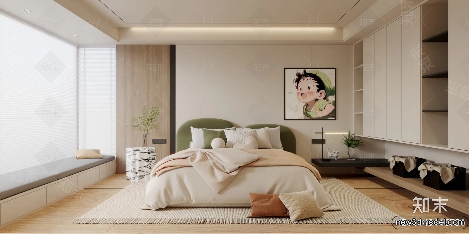 Bedroom - 3D Interior Scenes - Modern Style - 3D Models - 189