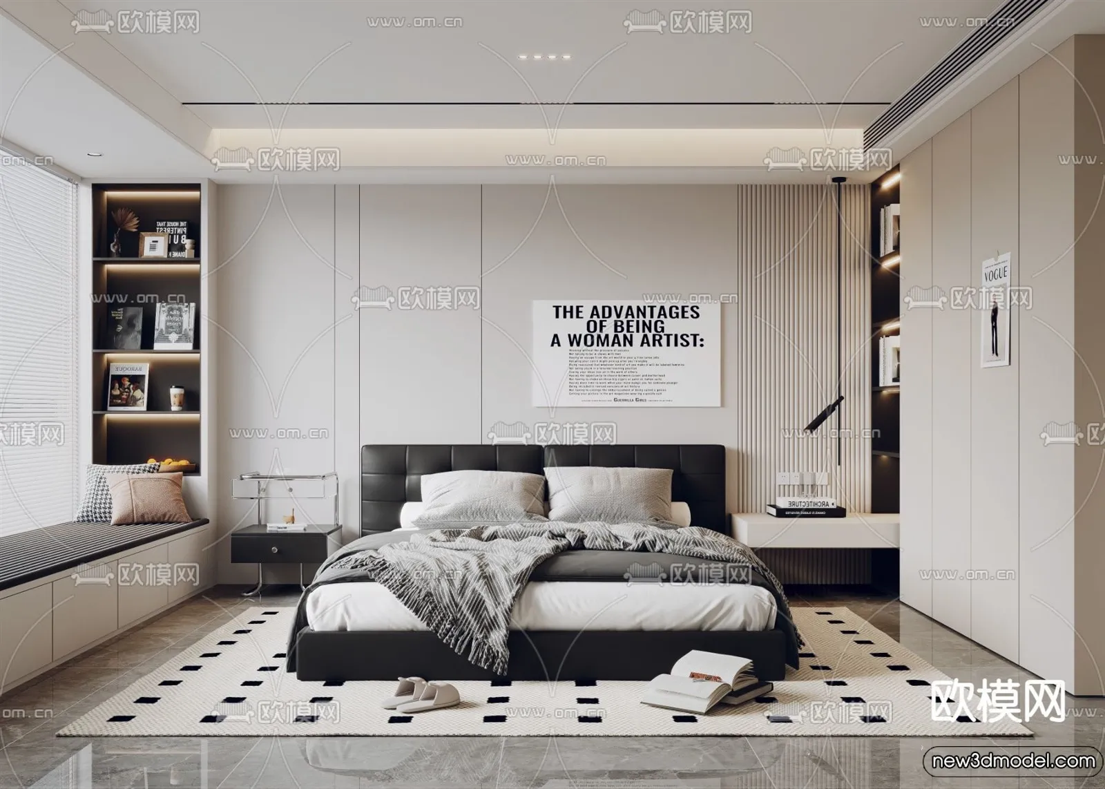 Bedroom - 3D Interior Scenes - Modern Style - 3D Models - 196