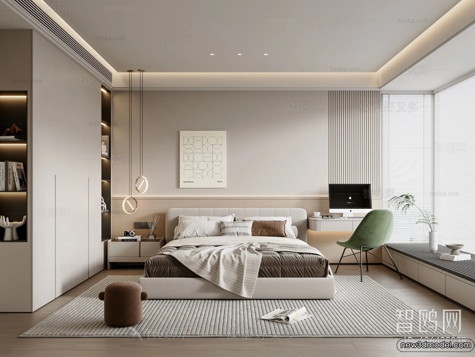 Bedroom - 3D Interior Scenes - Modern Style - 3D Models - 197