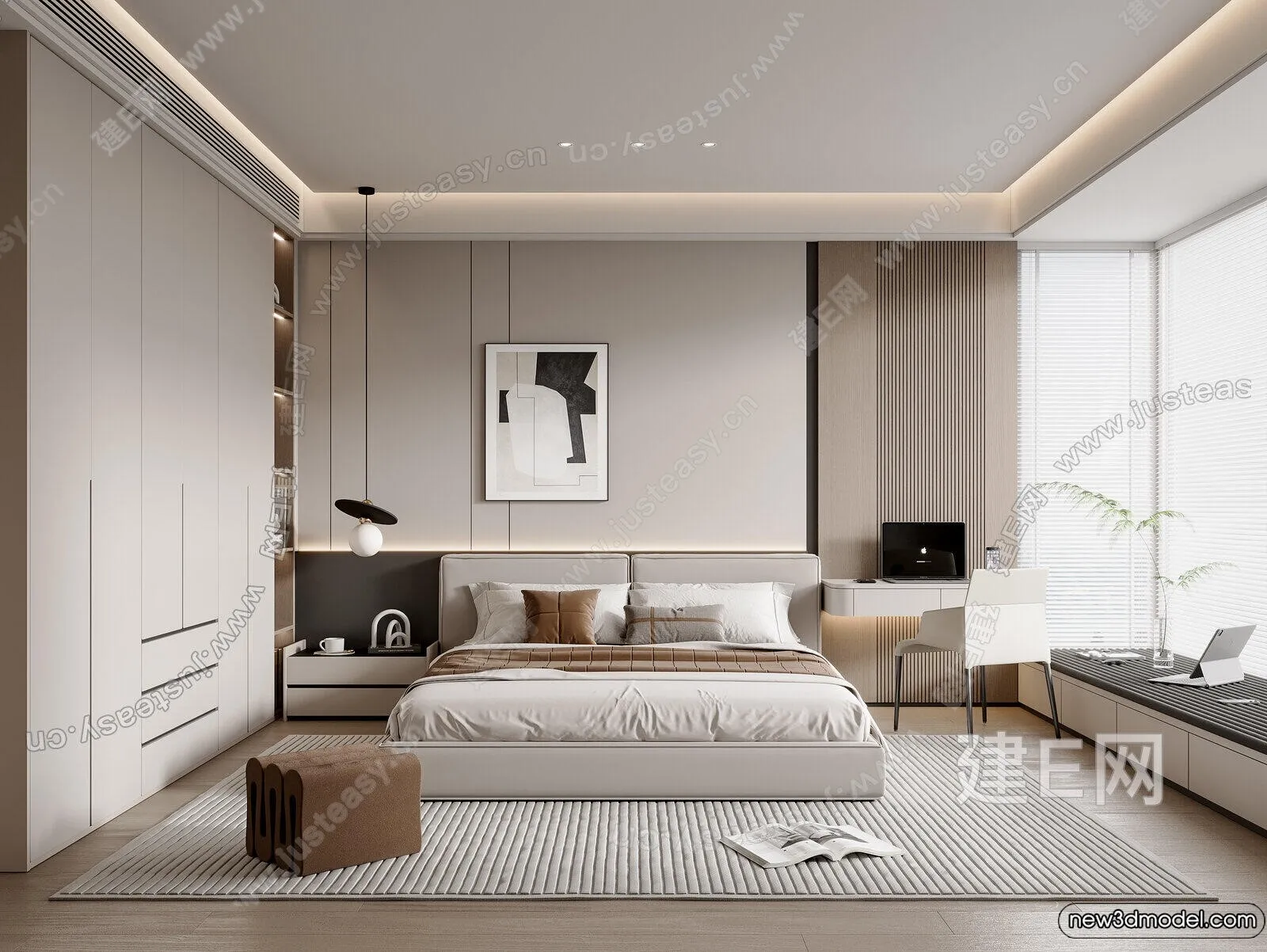 Bedroom - 3D Interior Scenes - Modern Style - 3D Models - 199