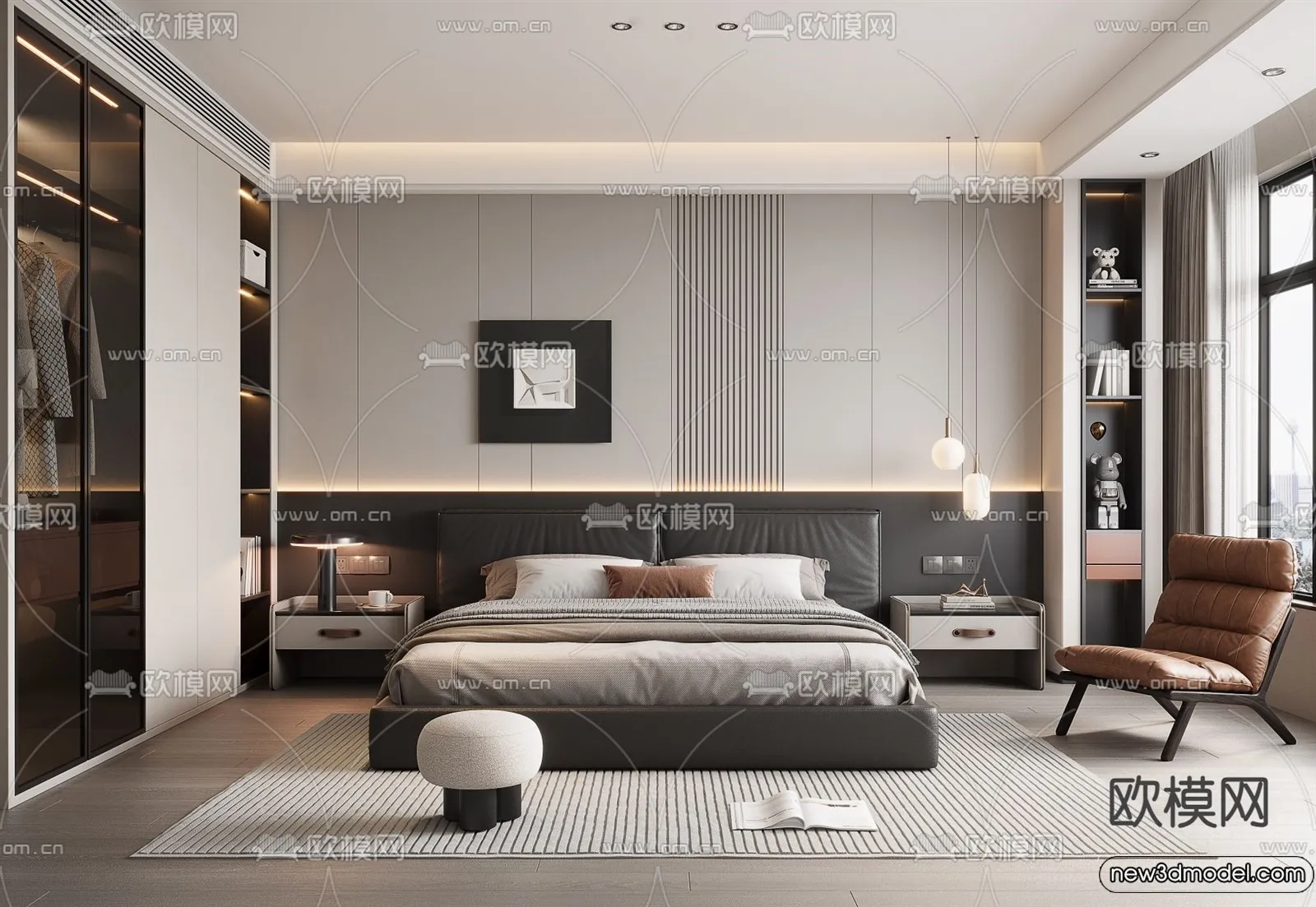 Bedroom - 3D Interior Scenes - Modern Style - 3D Models - 205