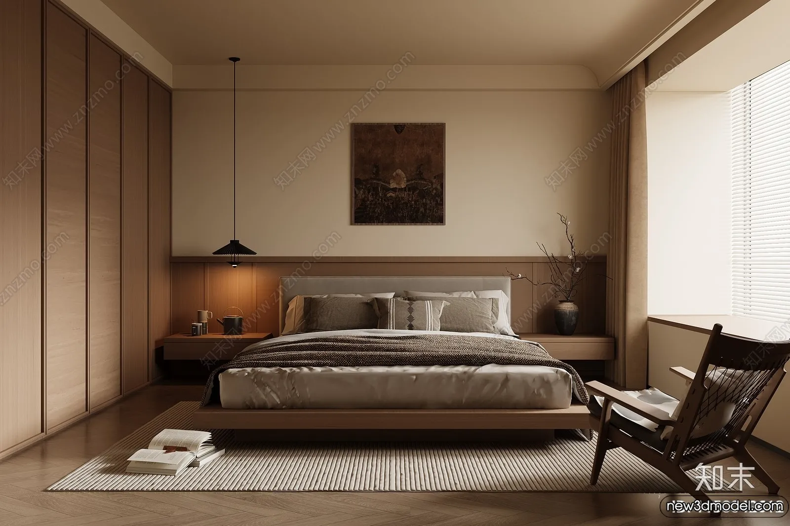 Bedroom - 3D Interior Scenes - Modern Style - 3D Models - 208