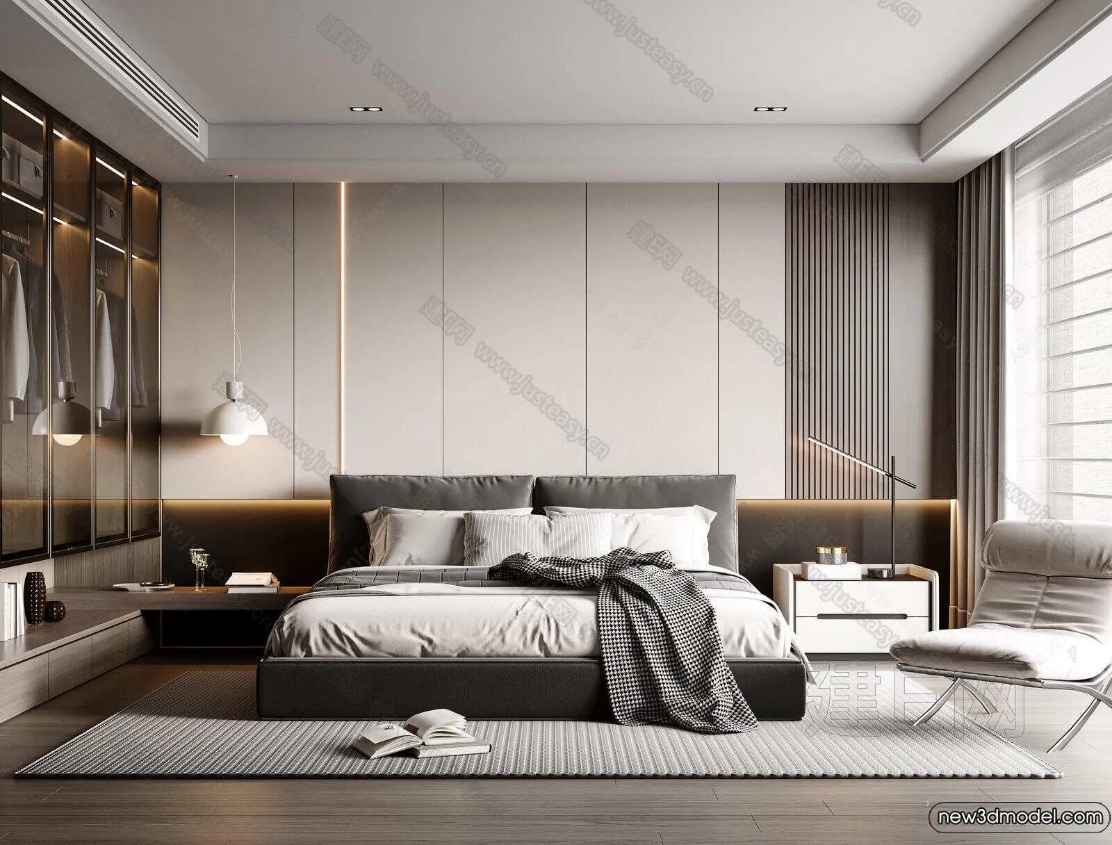 Bedroom - 3D Interior Scenes - Modern Style - 3D Models - 213