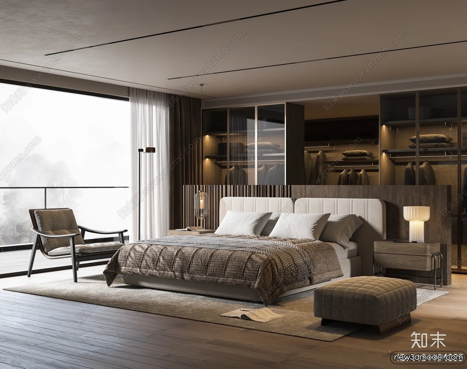 Bedroom - 3D Interior Scenes - Modern Style - 3D Models - 214