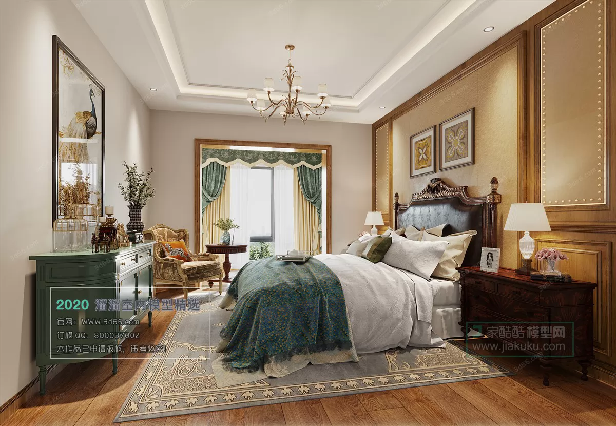 BEDROOM - AMERICAN STYLE - 3D MODELS