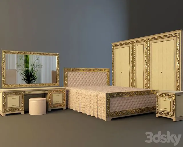 Bedroom Charlotte by Italian manufacturer Asnaghi 3D Model