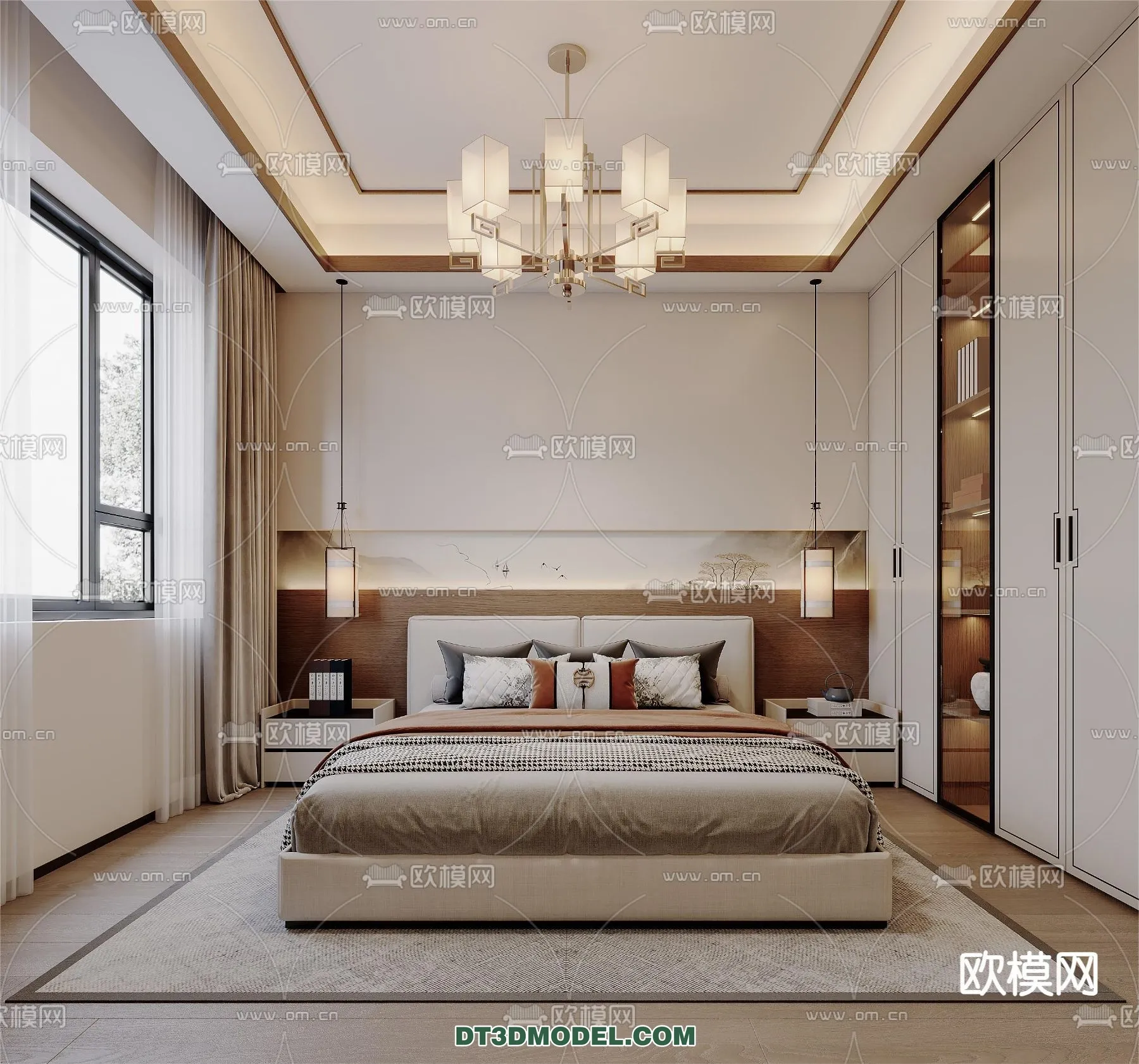 BEDROOM - CHINESE STYLE - 3D Model For Interior Design - 529