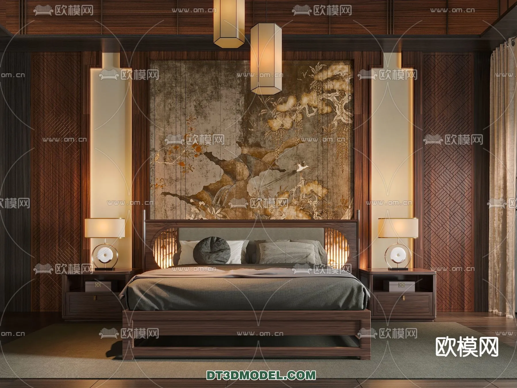 BEDROOM - CHINESE STYLE - 3D Model For Interior Design - 531