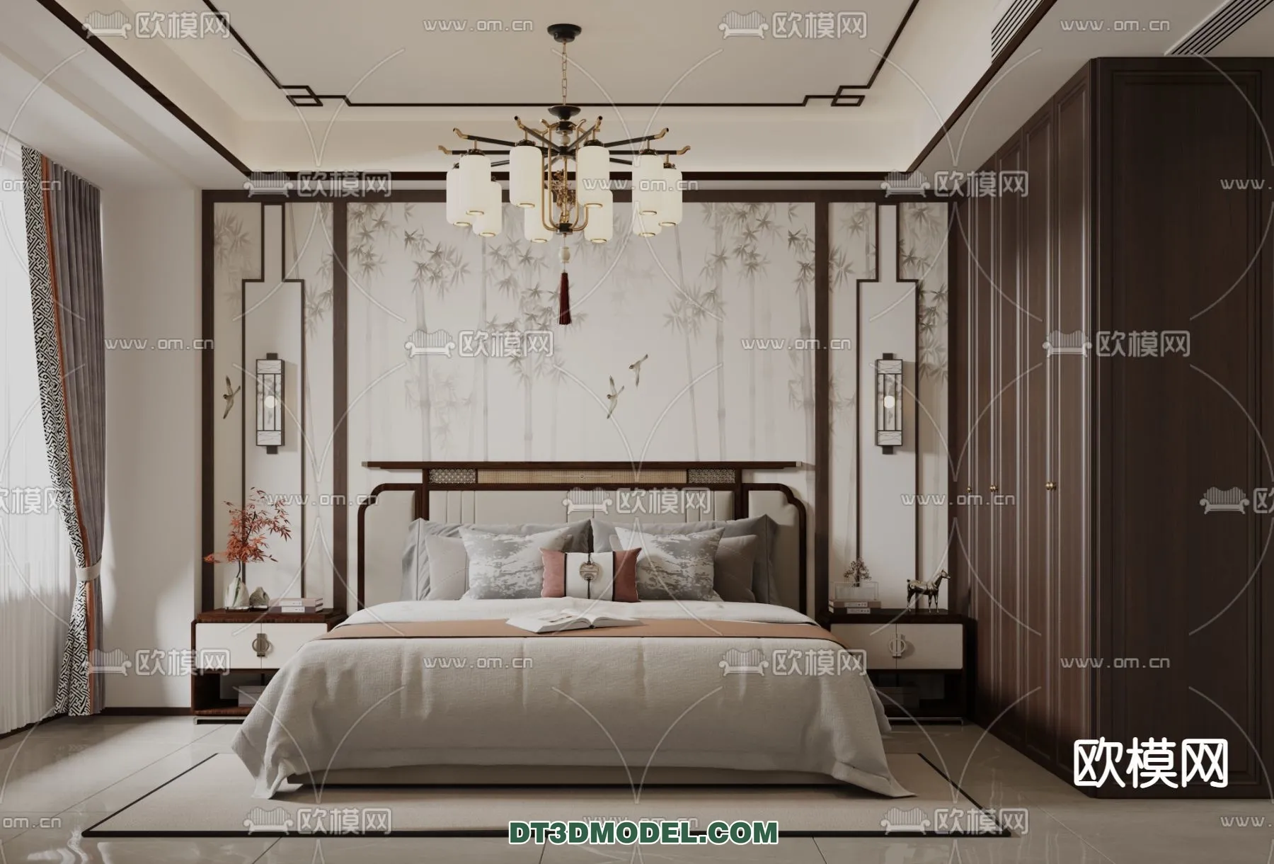 BEDROOM - CHINESE STYLE - 3D Model For Interior Design - 532