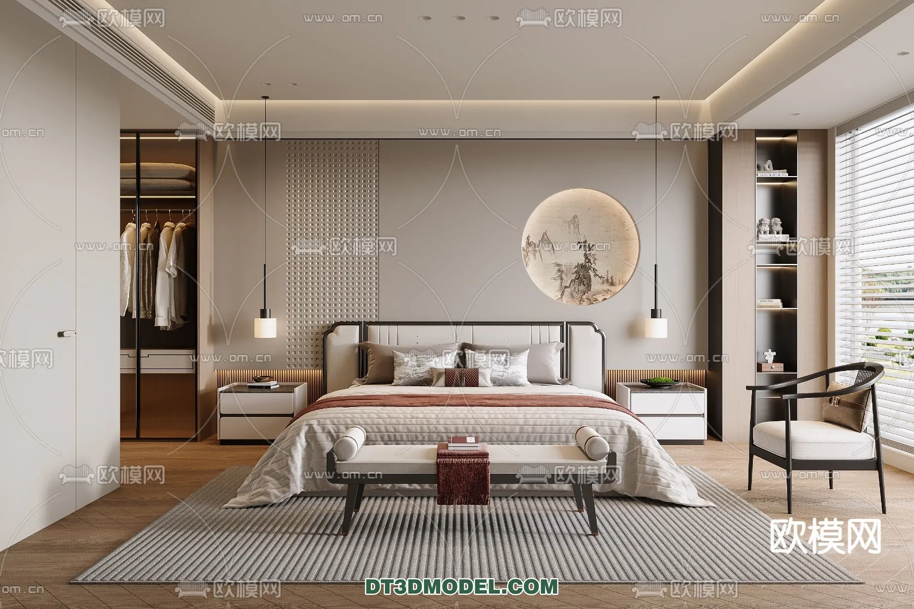 BEDROOM - CHINESE STYLE - 3D Model For Interior Design - 535