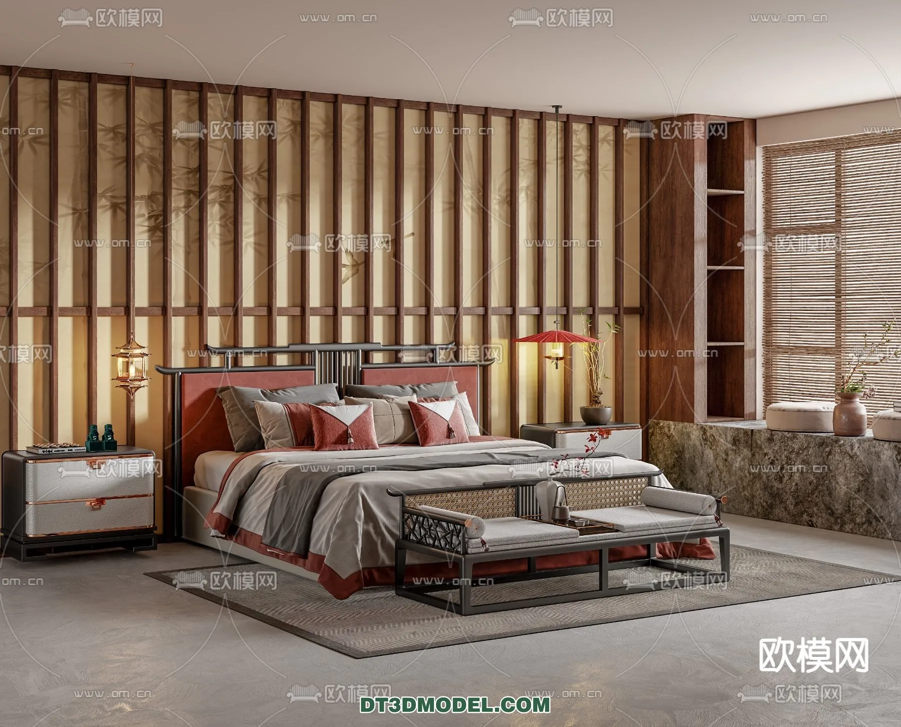 BEDROOM - CHINESE STYLE - 3D Model For Interior Design - 537