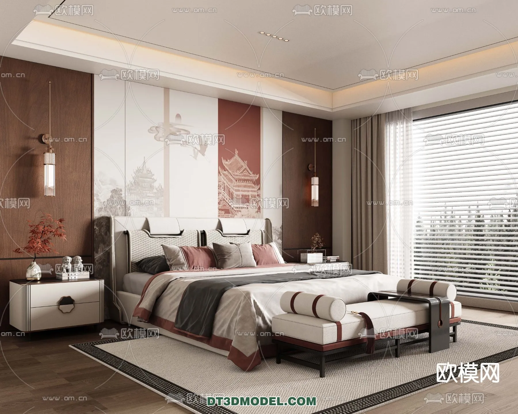 BEDROOM - CHINESE STYLE - 3D Model For Interior Design - 543
