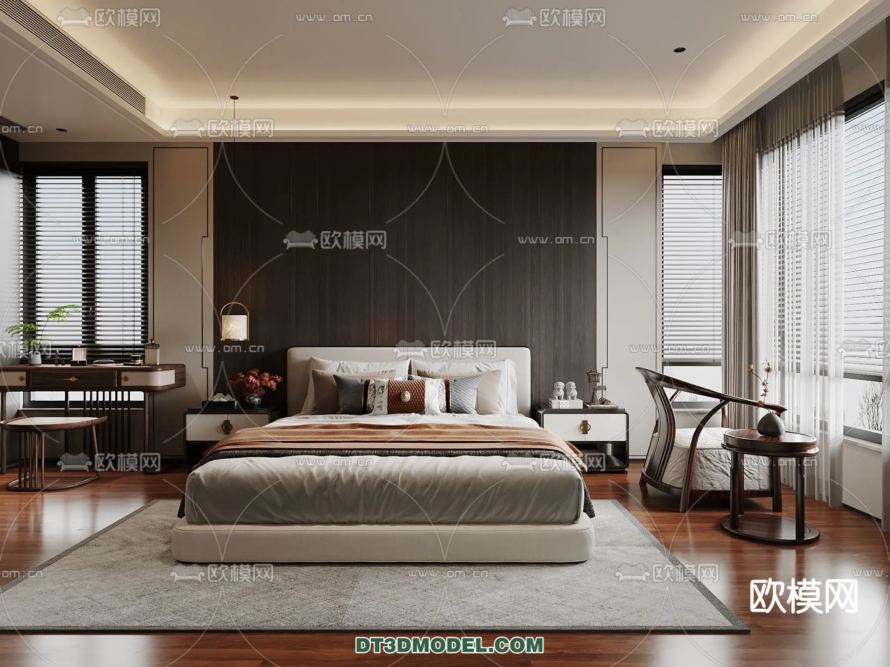 BEDROOM - CHINESE STYLE - 3D Model For Interior Design - 545