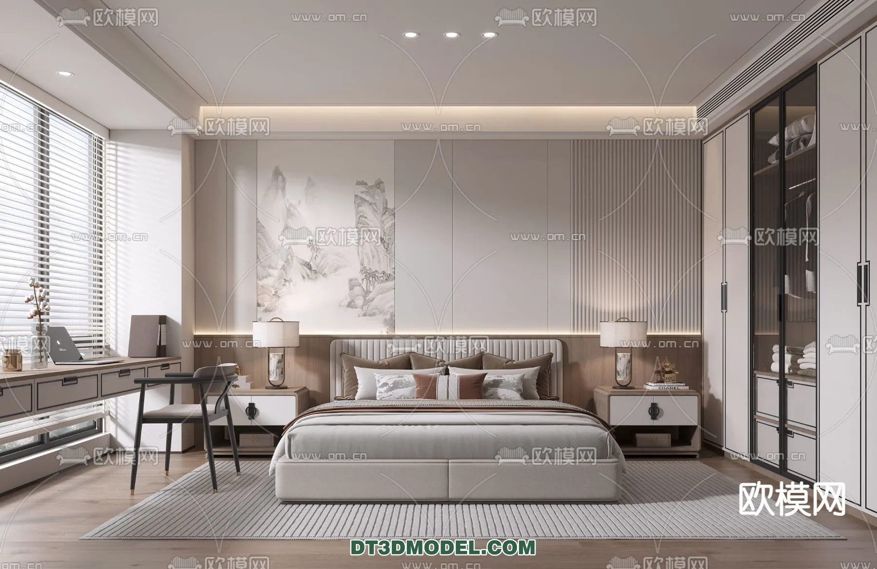 BEDROOM - CHINESE STYLE - 3D Model For Interior Design - 546