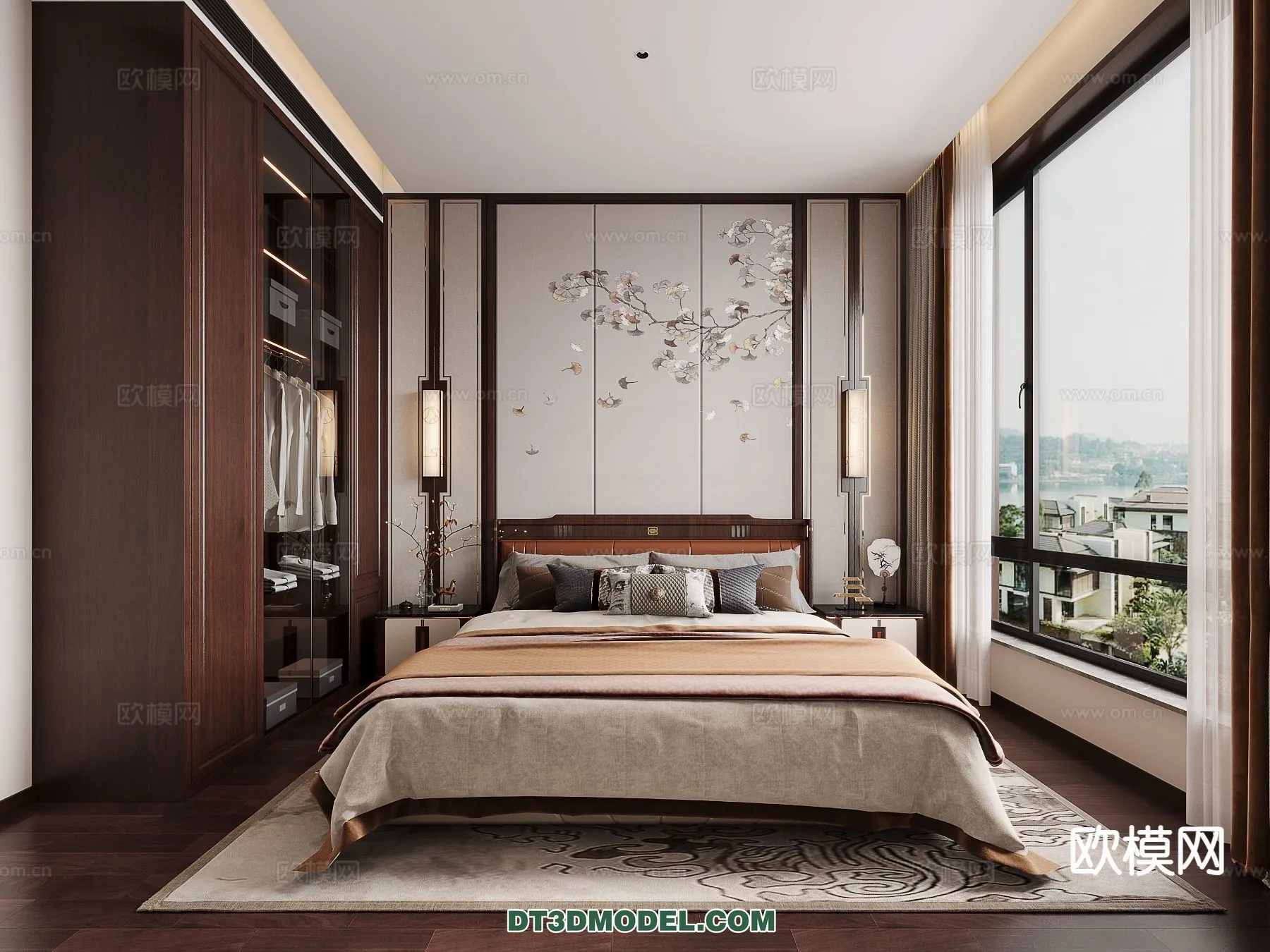 BEDROOM - CHINESE STYLE - 3D Model For Interior Design - 549