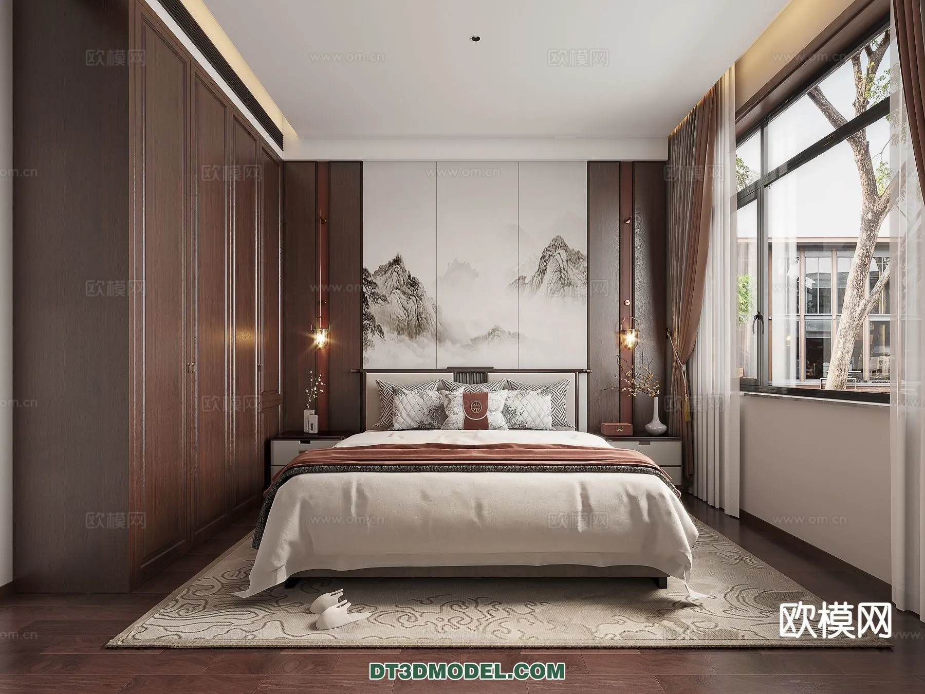 BEDROOM - CHINESE STYLE - 3D Model For Interior Design - 550