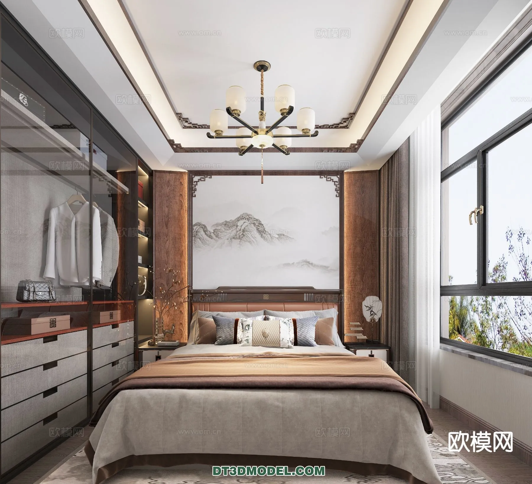 BEDROOM - CHINESE STYLE - 3D Model For Interior Design - 552