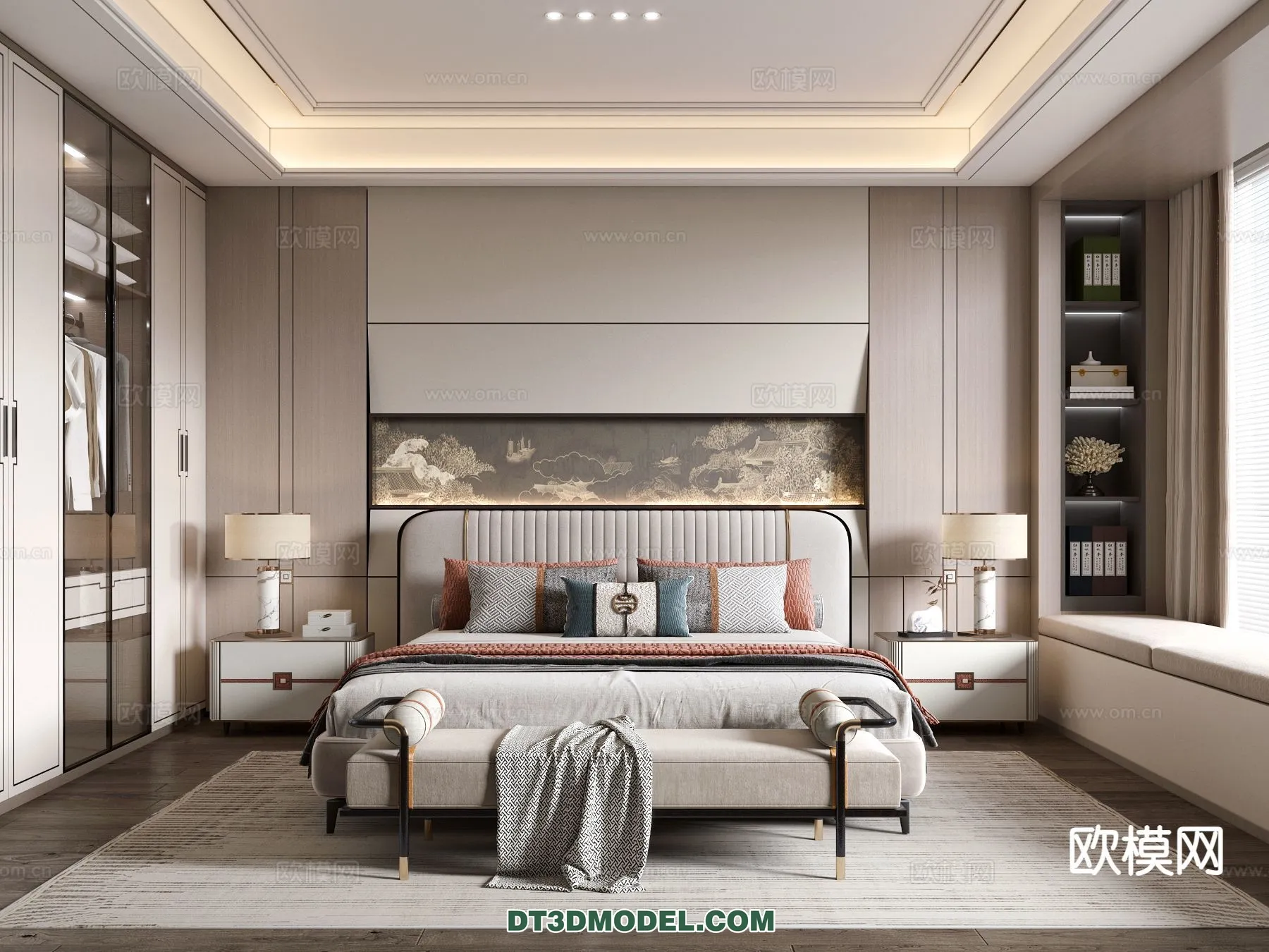 BEDROOM - CHINESE STYLE - 3D Model For Interior Design - 553
