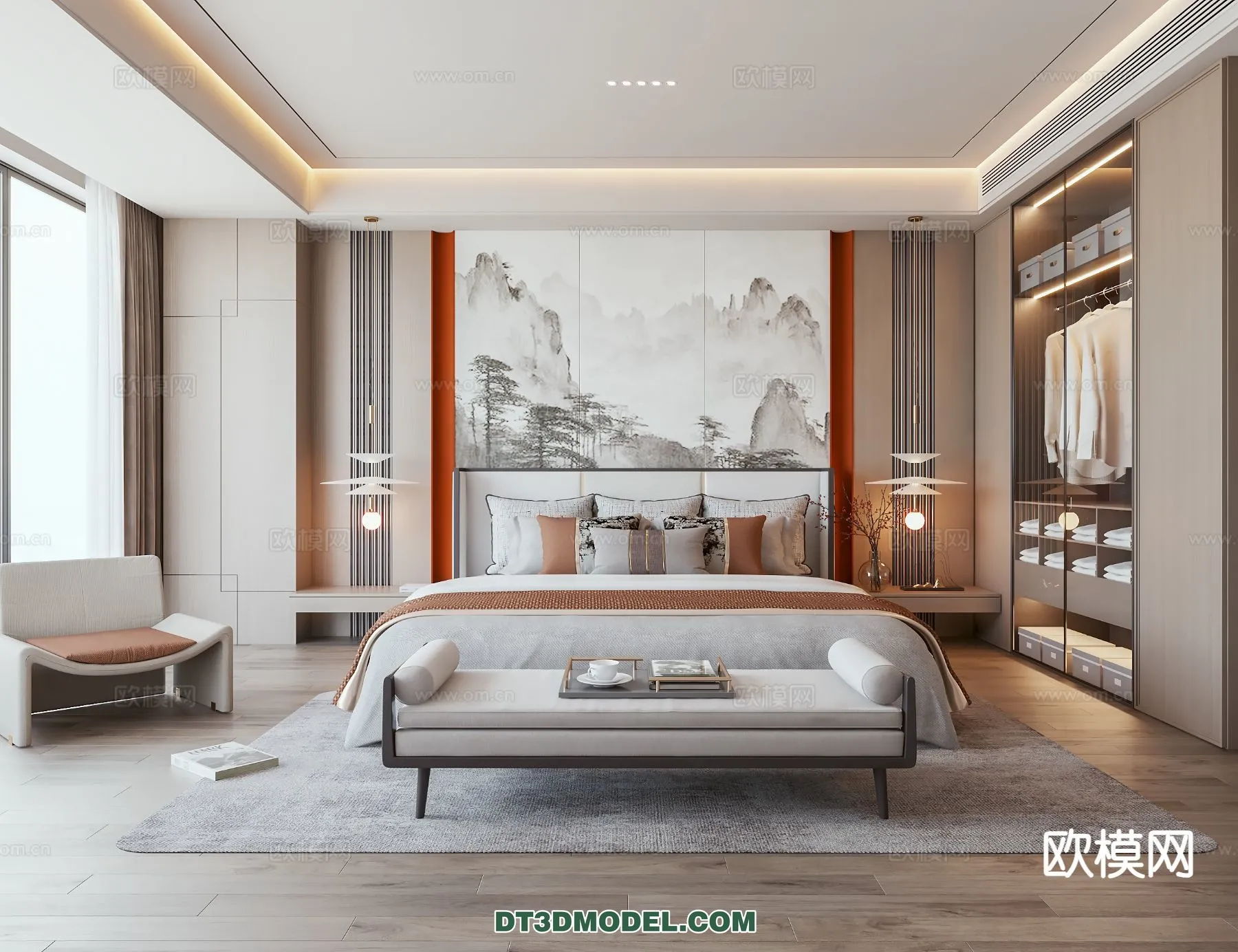 BEDROOM - CHINESE STYLE - 3D Model For Interior Design - 554