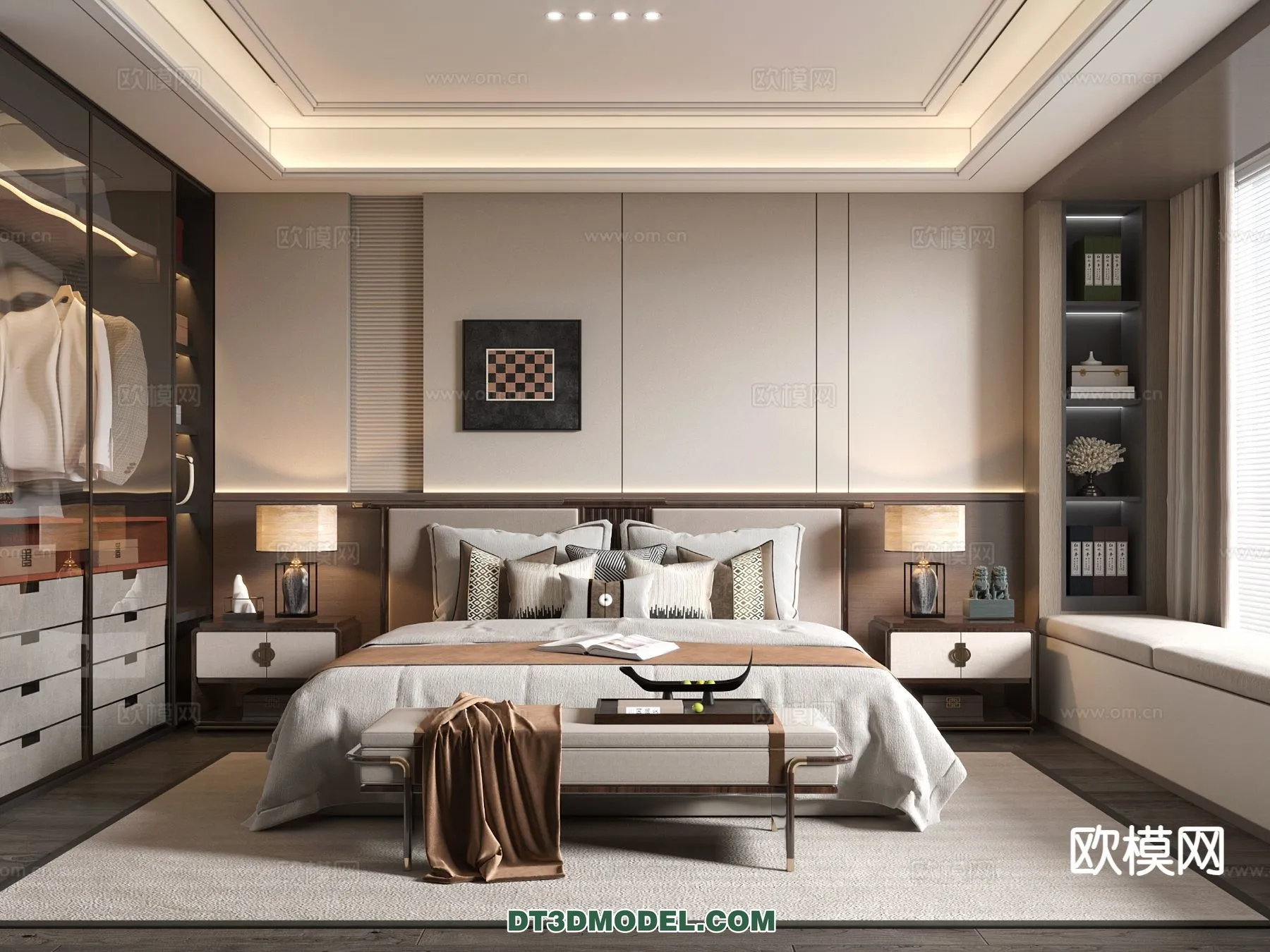 BEDROOM - CHINESE STYLE - 3D Model For Interior Design - 556