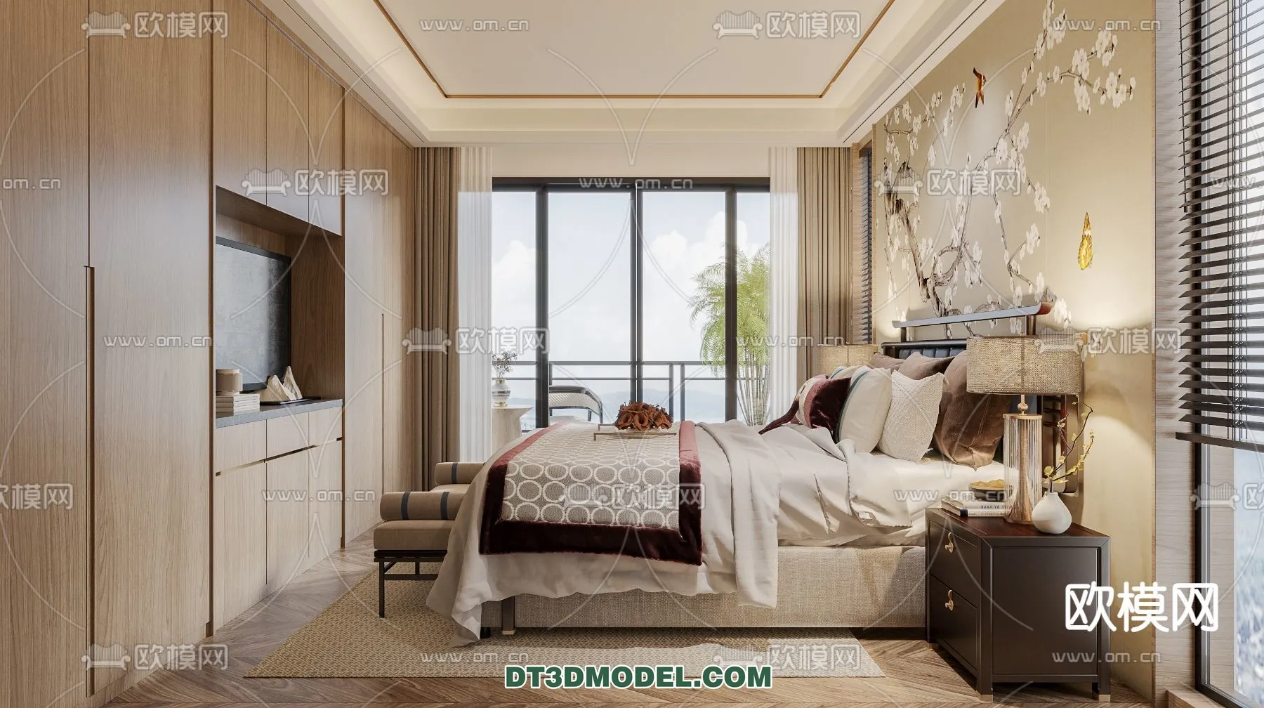 BEDROOM - CHINESE STYLE - 3D Model For Interior Design - 557