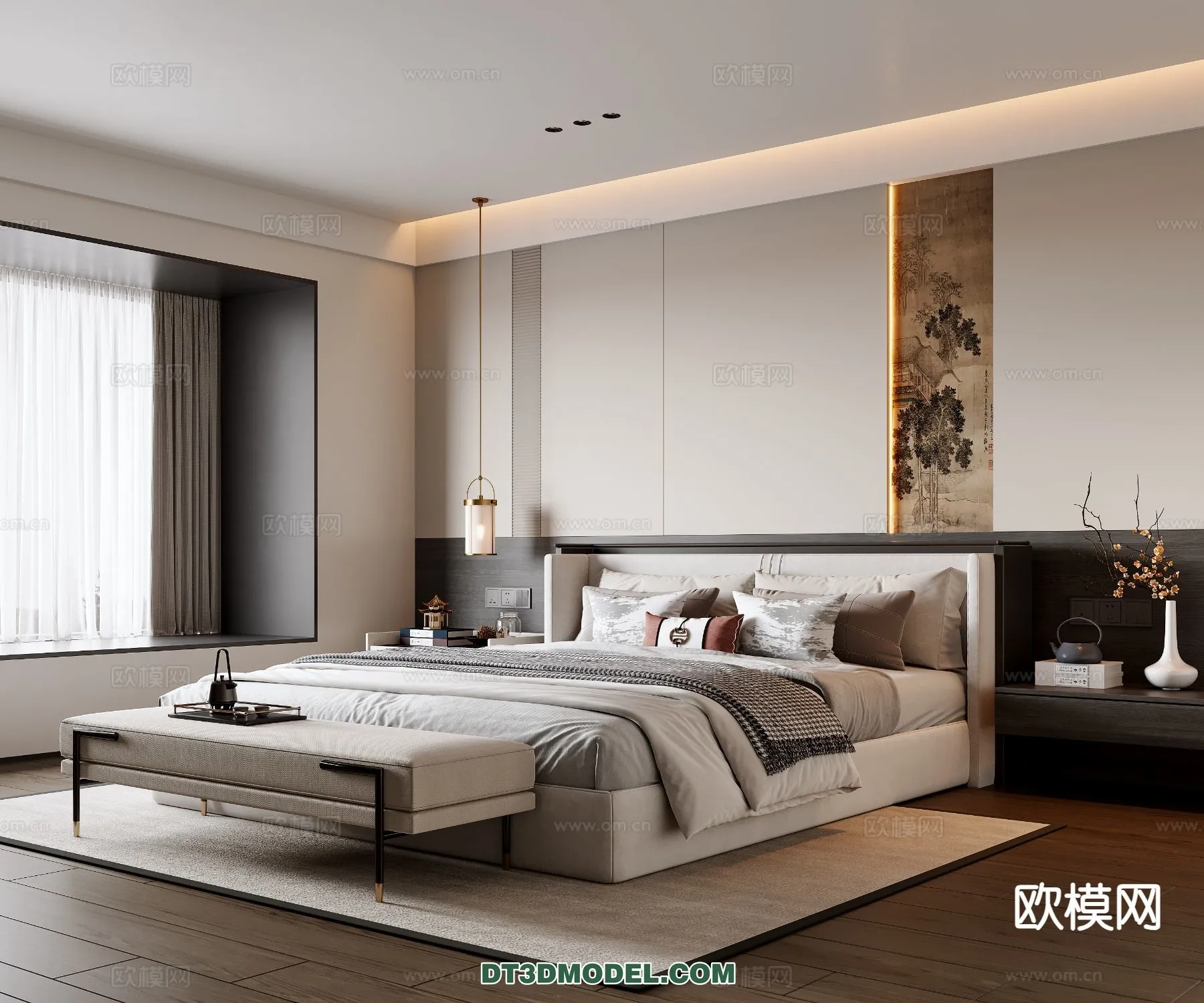 BEDROOM - CHINESE STYLE - 3D Model For Interior Design - 560