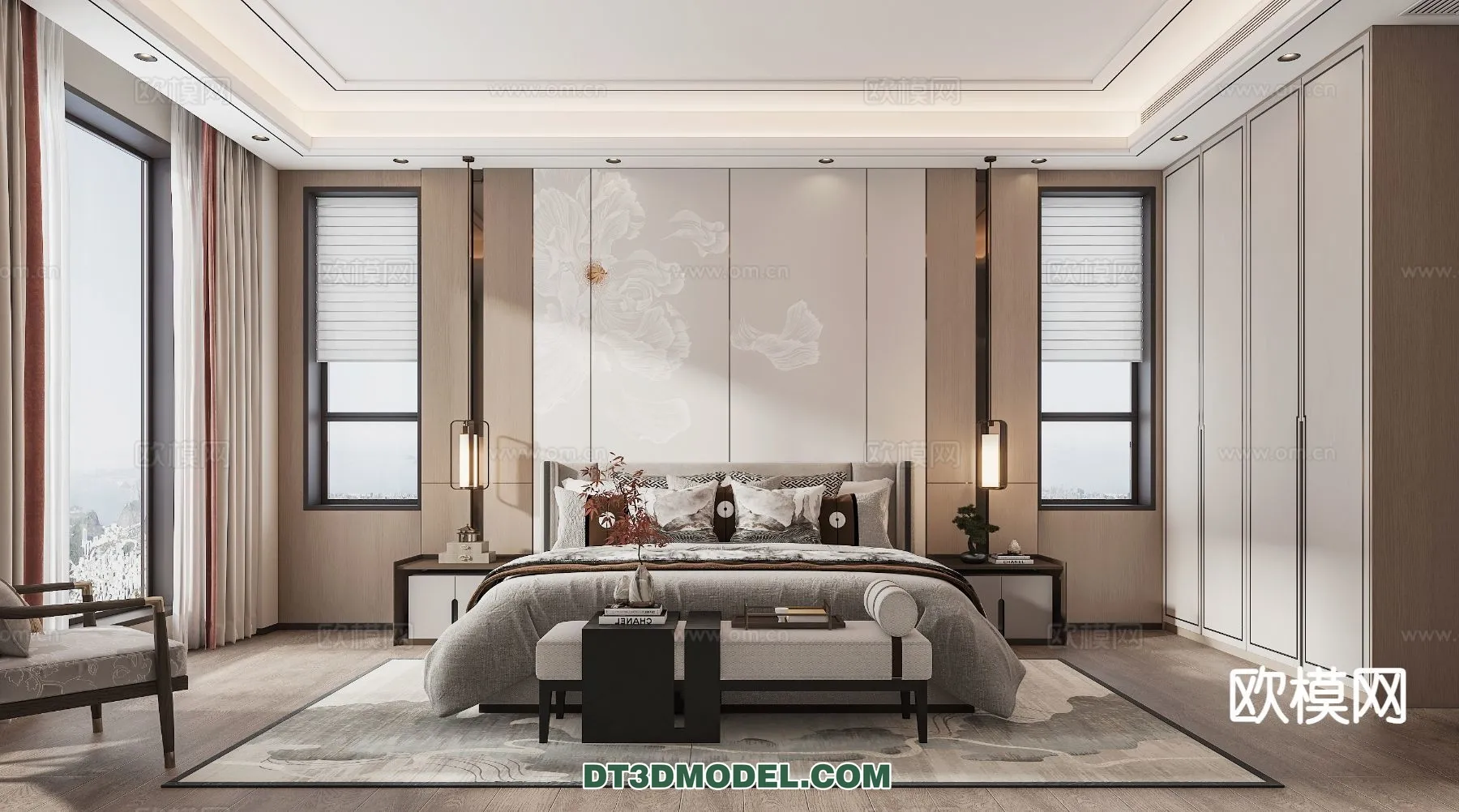 BEDROOM - CHINESE STYLE - 3D Model For Interior Design - 561