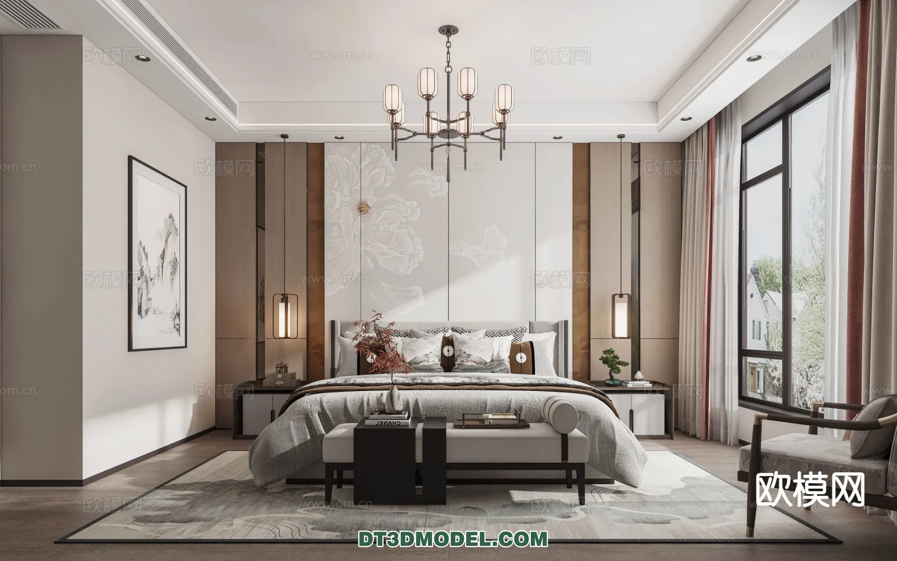 BEDROOM - CHINESE STYLE - 3D Model For Interior Design - 564