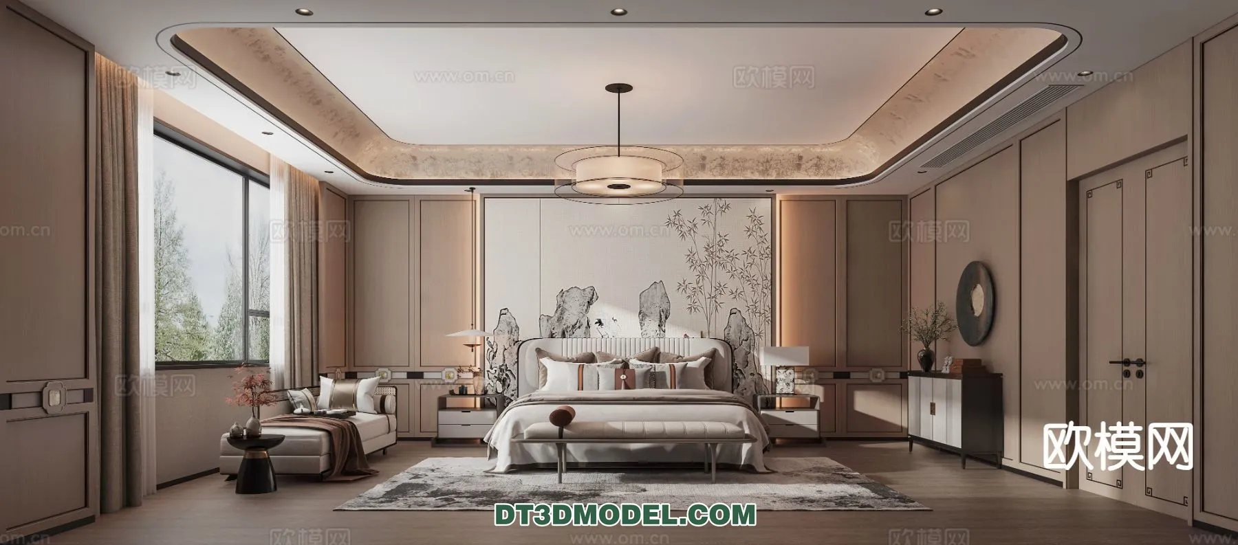 BEDROOM - CHINESE STYLE - 3D Model For Interior Design - 565