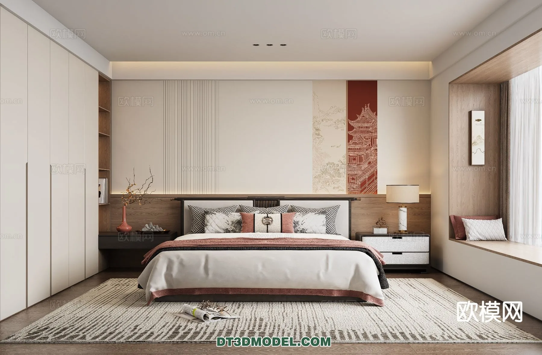 BEDROOM - CHINESE STYLE - 3D Model For Interior Design - 566