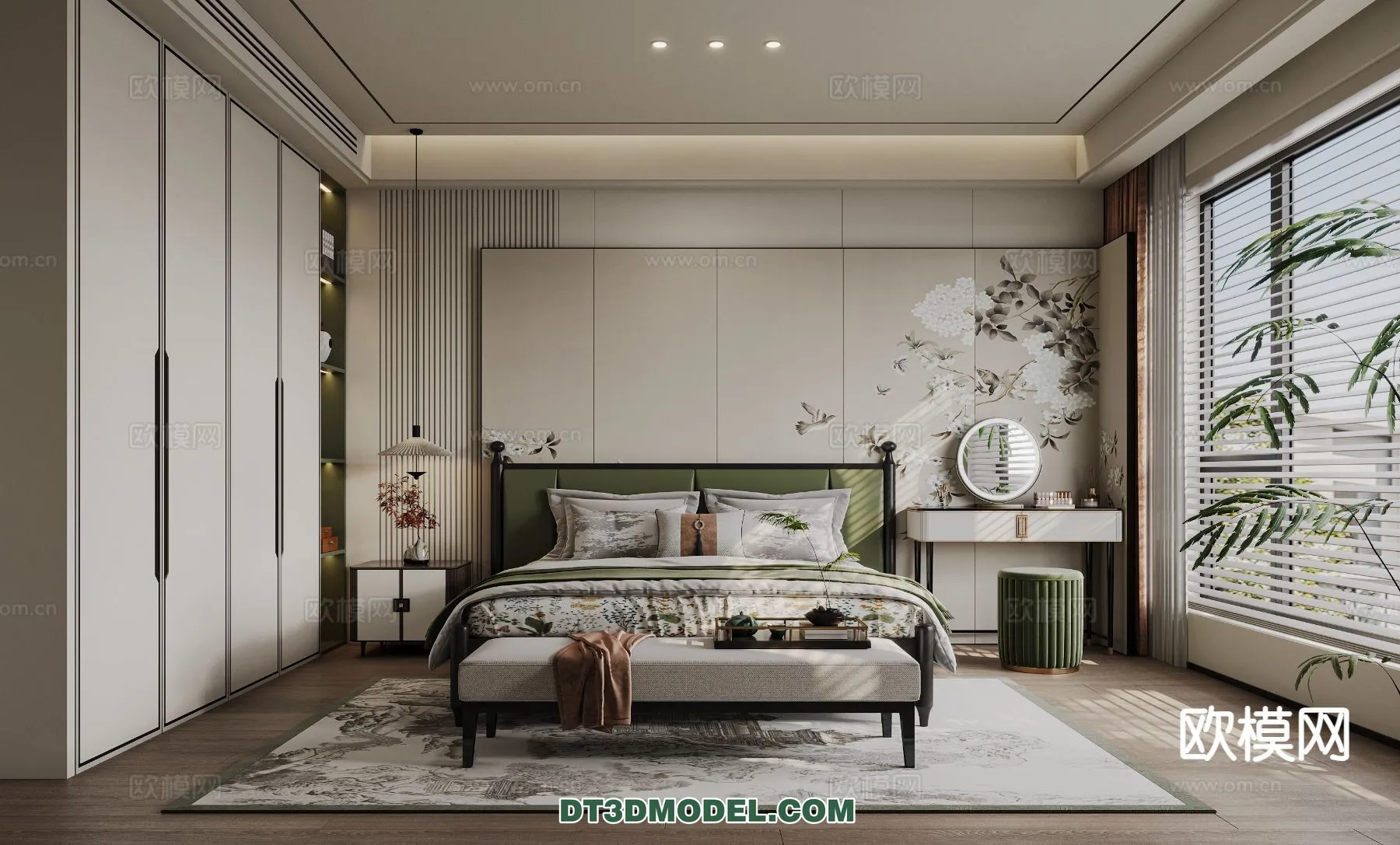 BEDROOM - CHINESE STYLE - 3D Model For Interior Design - 568