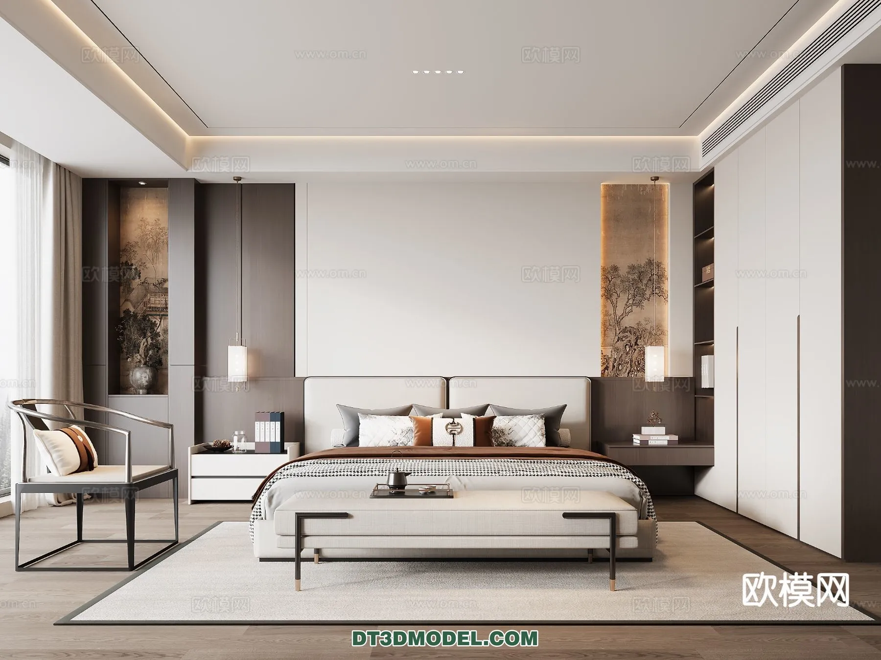 BEDROOM - CHINESE STYLE - 3D Model For Interior Design - 569