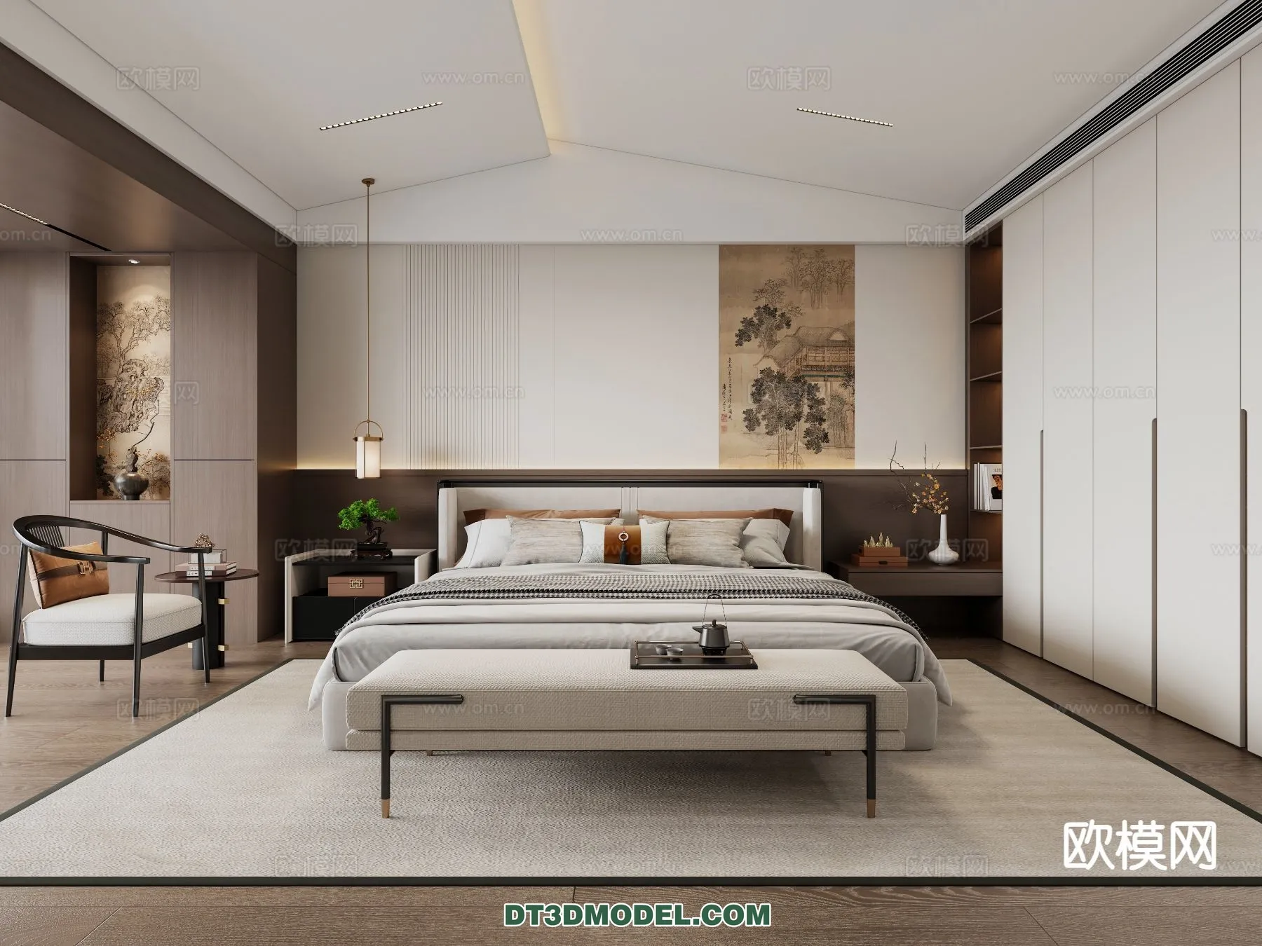 BEDROOM - CHINESE STYLE - 3D Model For Interior Design - 570