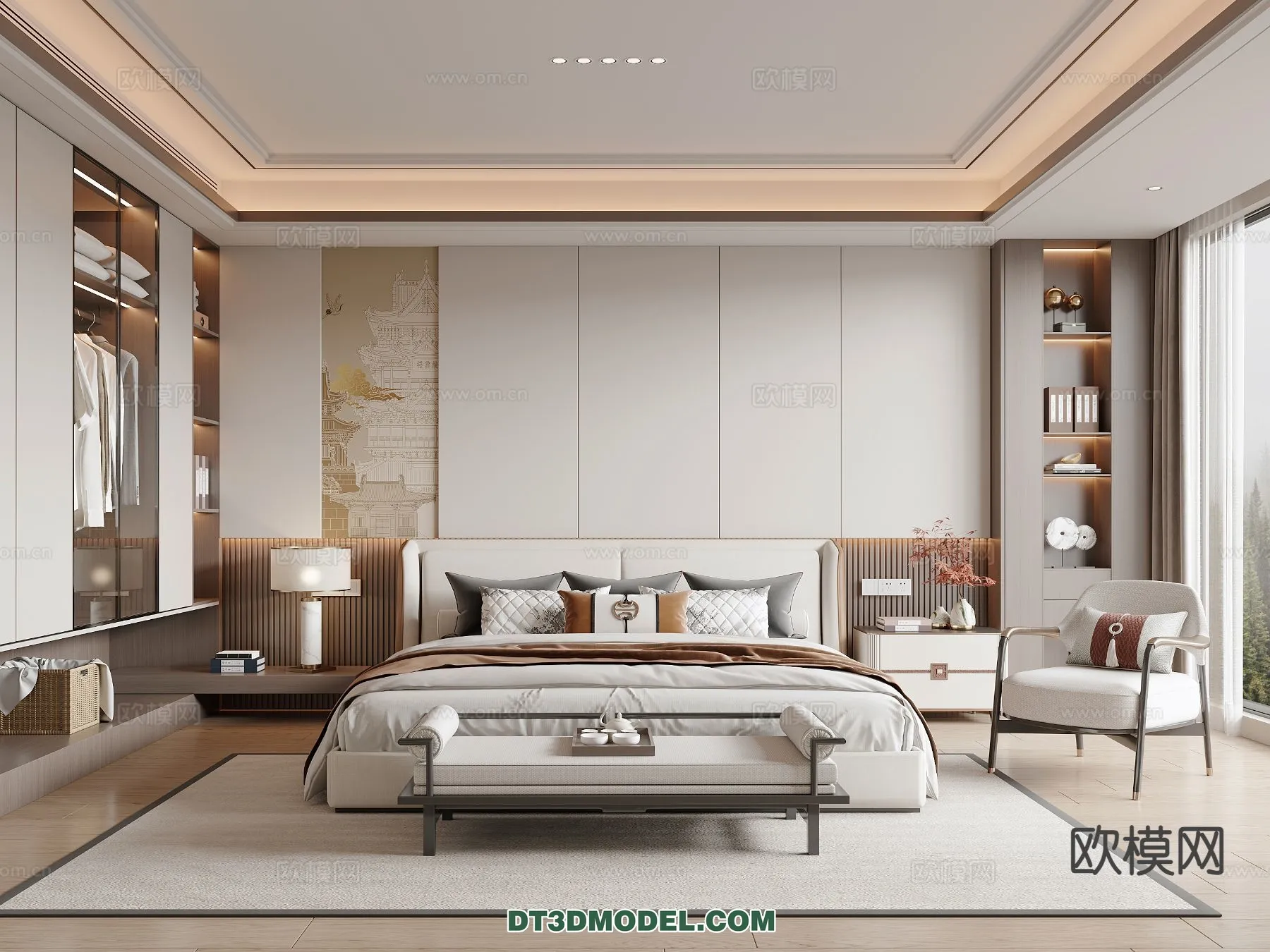 BEDROOM - CHINESE STYLE - 3D Model For Interior Design - 571