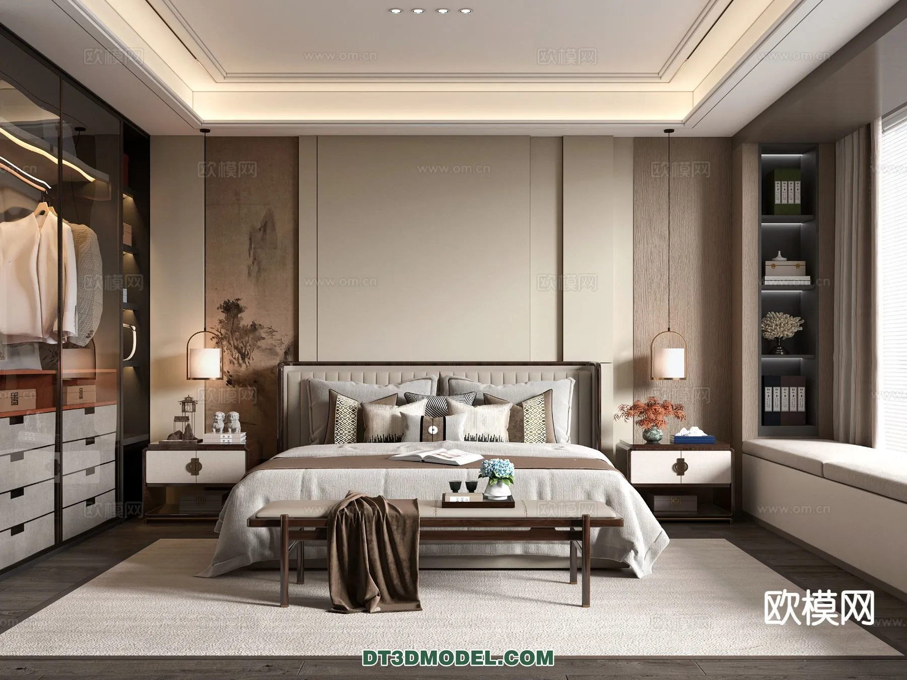 BEDROOM - CHINESE STYLE - 3D Model For Interior Design - 573