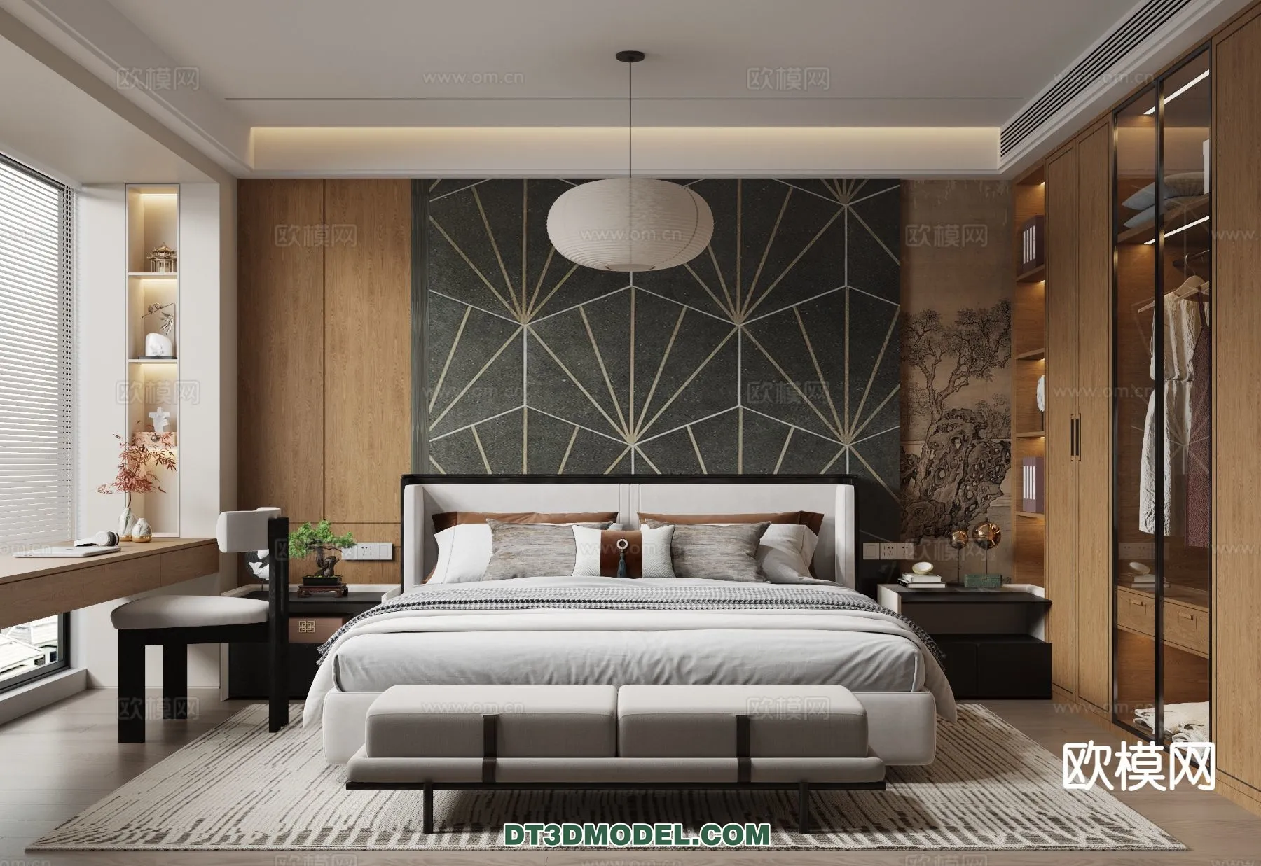BEDROOM - CHINESE STYLE - 3D Model For Interior Design - 576