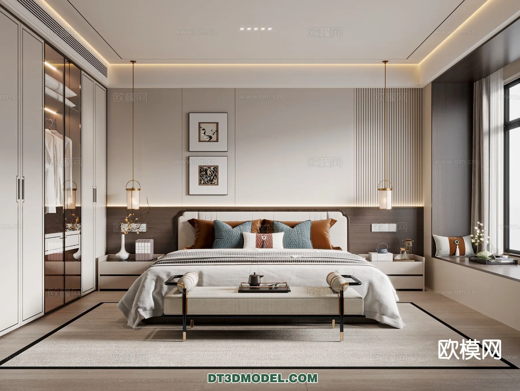 BEDROOM - CHINESE STYLE - 3D Model For Interior Design - 579