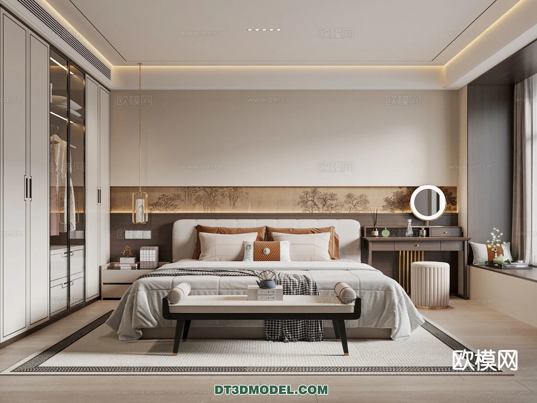 BEDROOM - CHINESE STYLE - 3D Model For Interior Design - 580