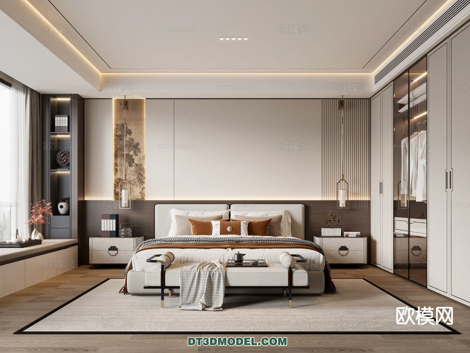 BEDROOM - CHINESE STYLE - 3D Model For Interior Design - 582